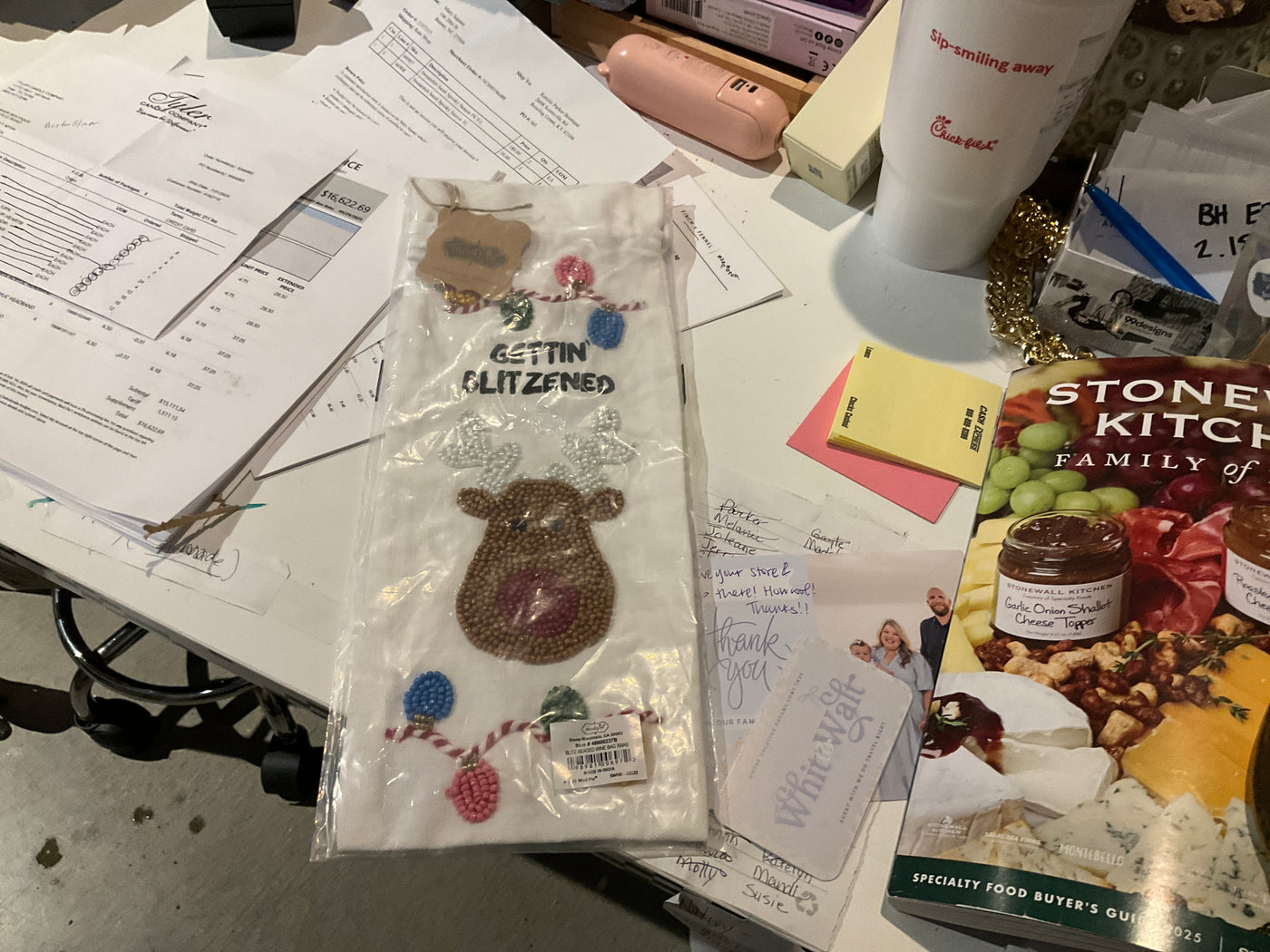 Blitz Beaded Christmas Wine Bag