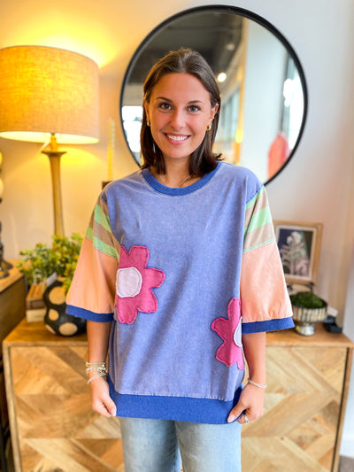 Easel Peri Blue Tamar Top