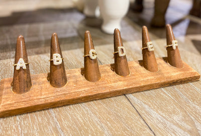 Mary Square Initial Chloe Ring