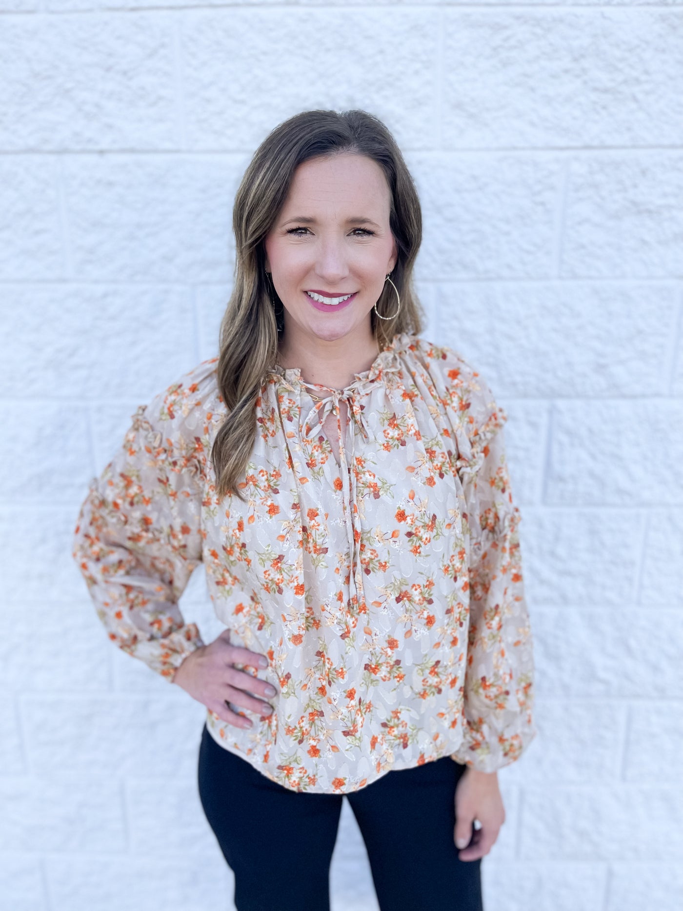 Taupe Floral Kaia Top