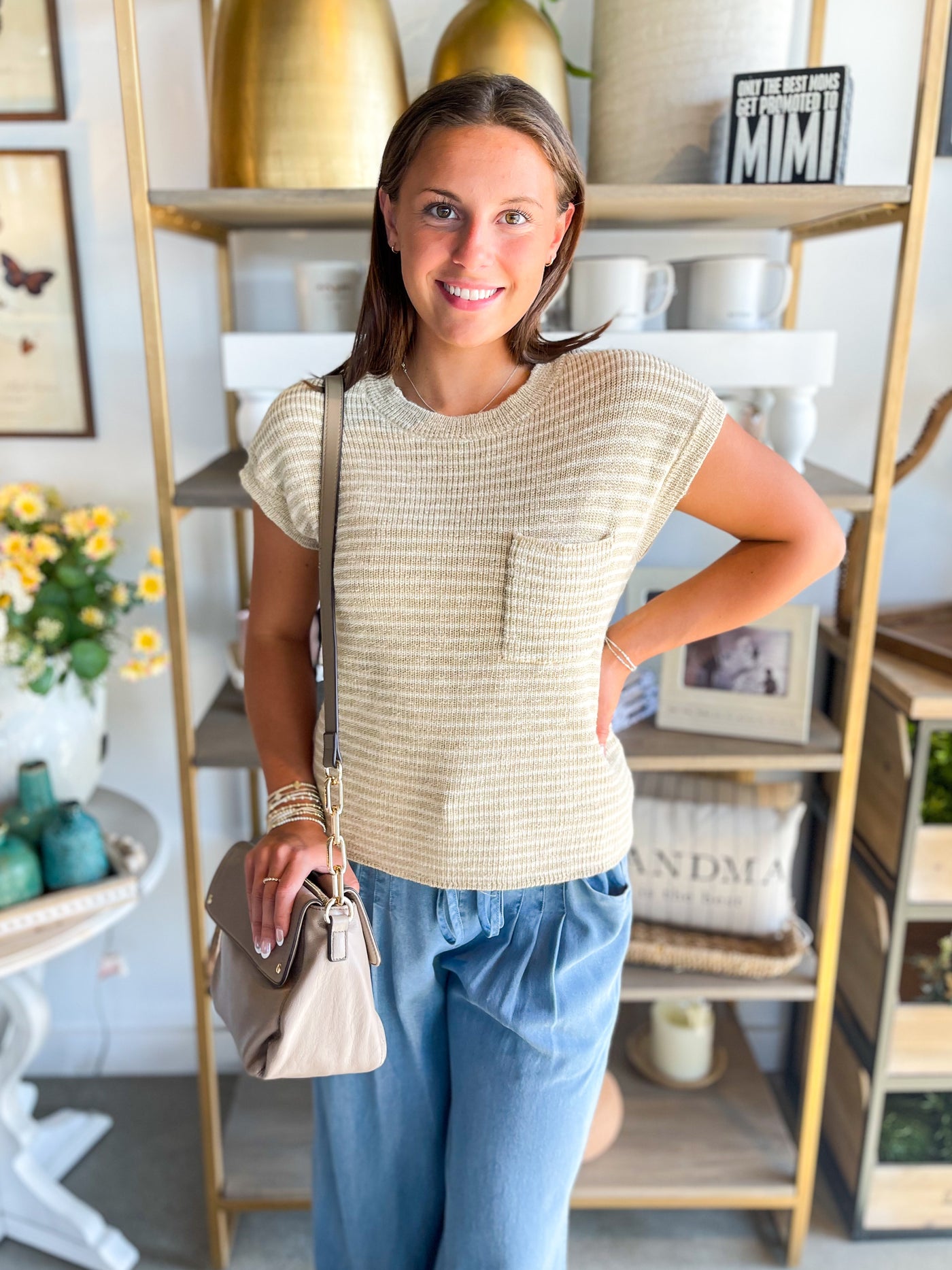 Andie Beige Ivory Top