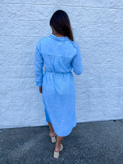 Blue Microstripe Ainsley Dress