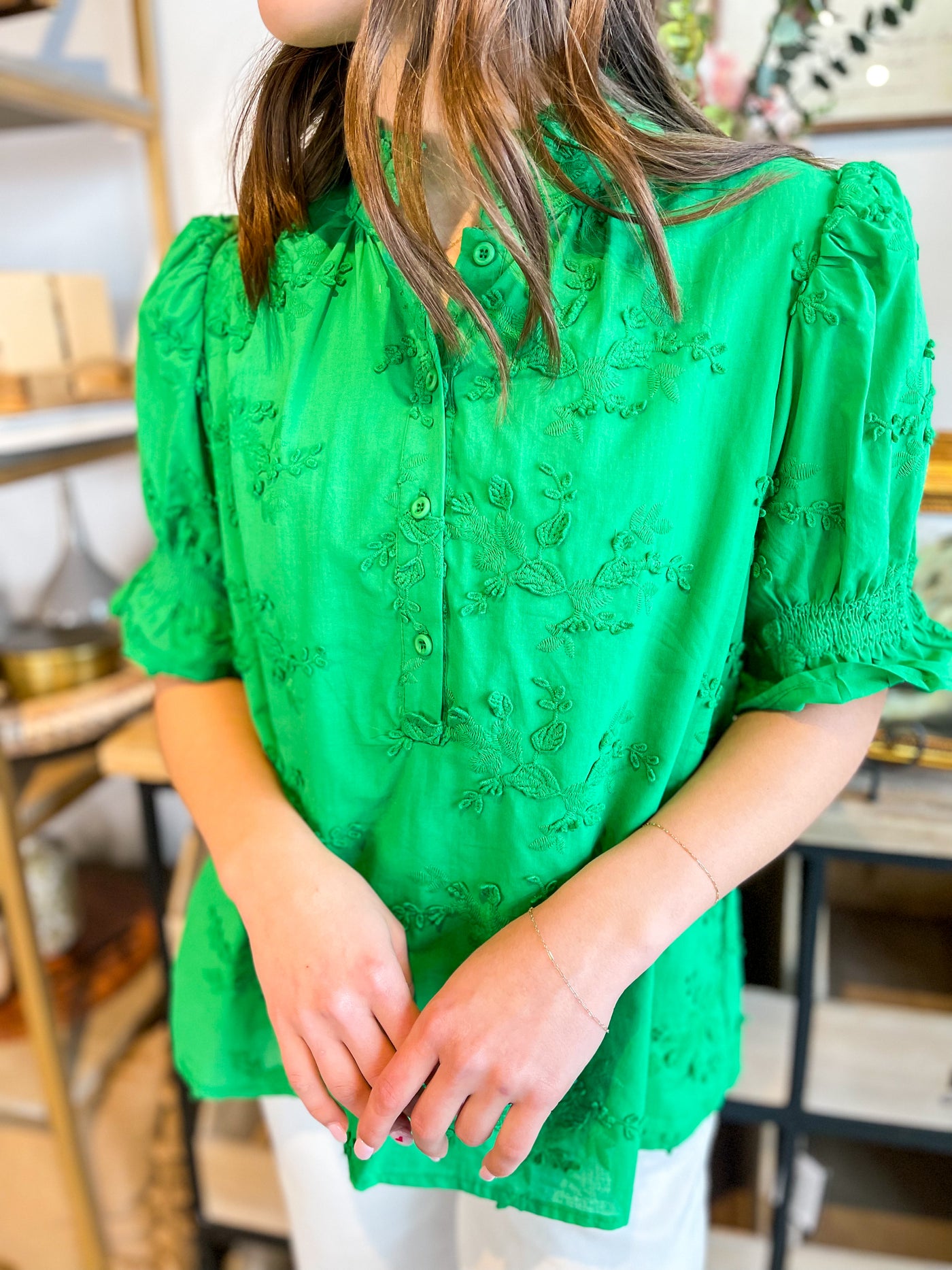 Green Piper Top