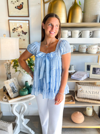 Amber Umgee Blue Bow Top