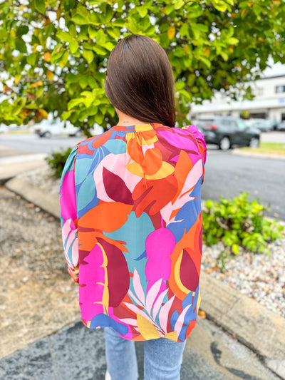 Mocha Magenta Sophia Twill Blouse