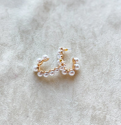 Graduated Pearl U Shape Hoops