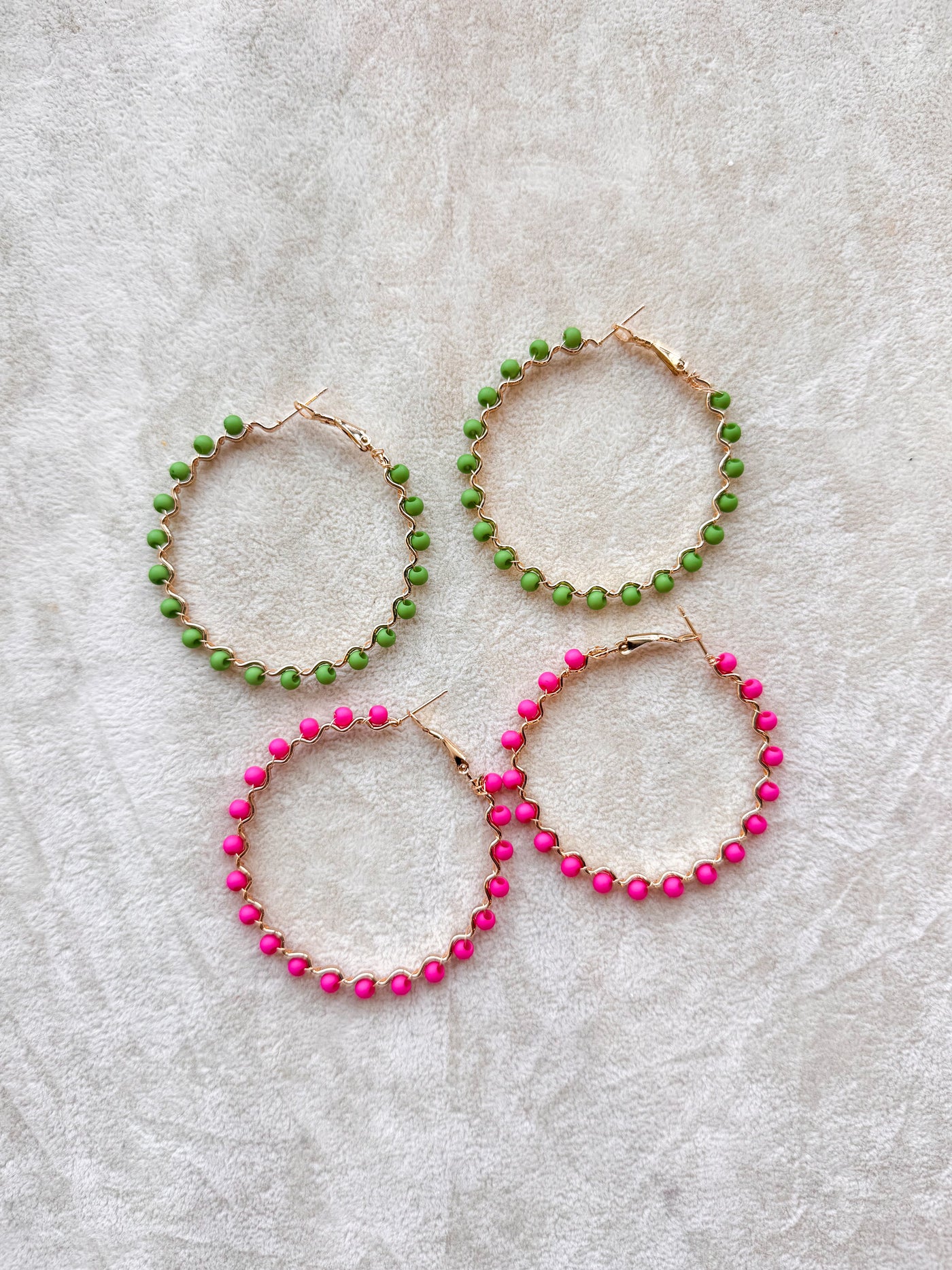Lora Bead&Winding Metal Hoops