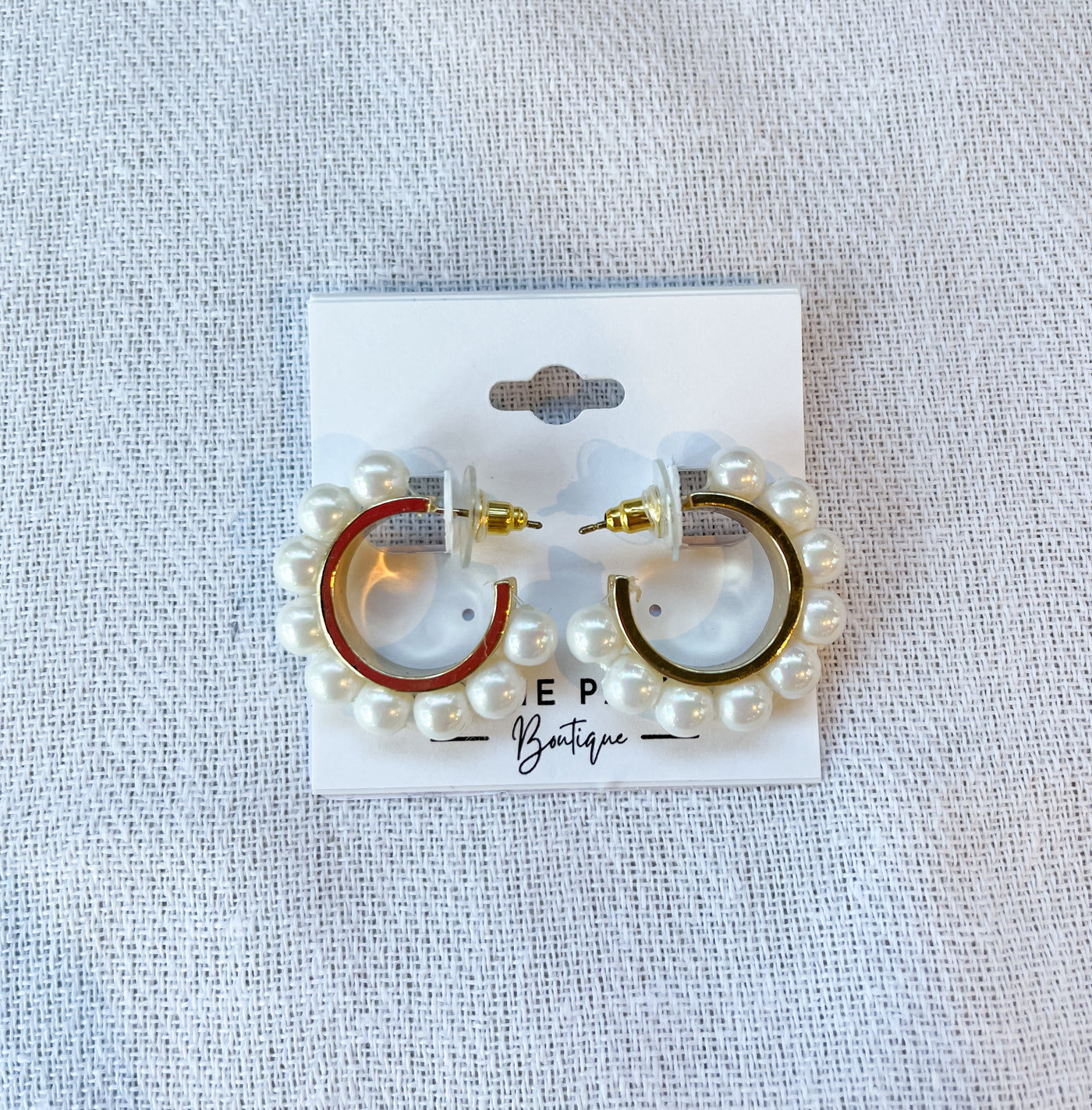 Pearl/Gold Alexandria Studded Earrings