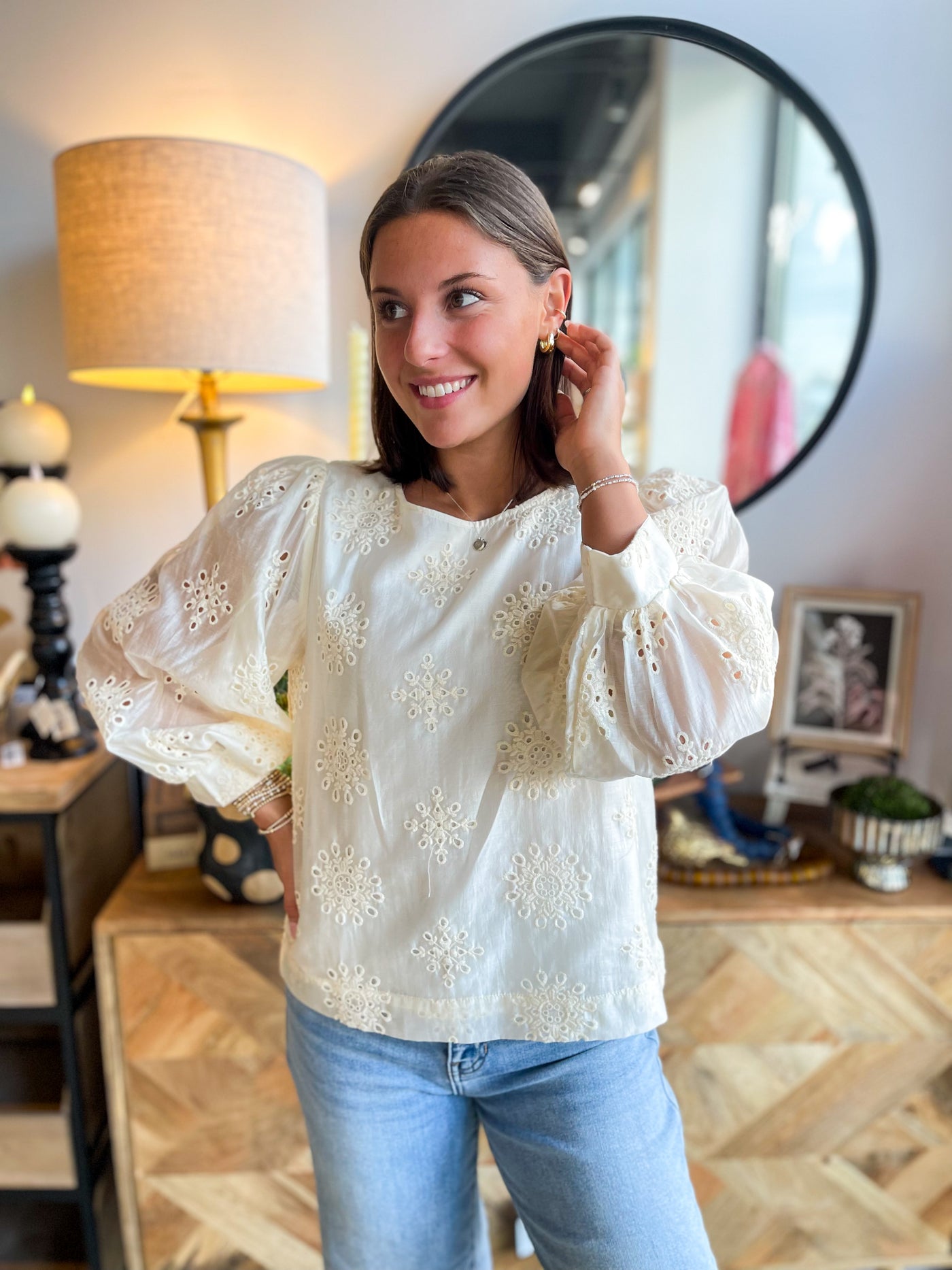 Jodifl Ivory Leah Tencel Top
