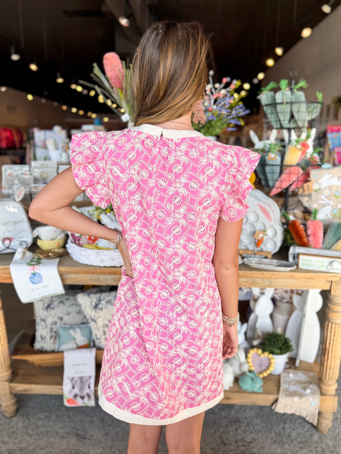 Voy Pink Embroidered Millie Dress