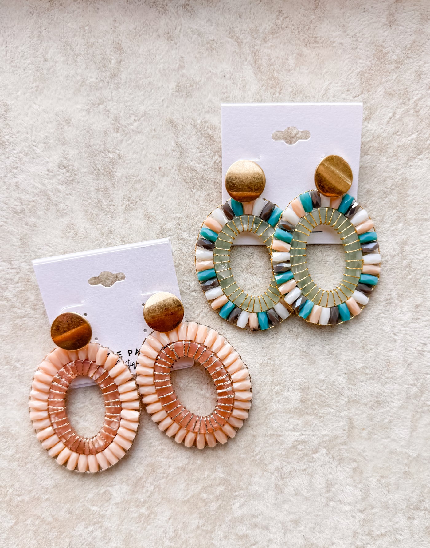 Zoe Glass Beads Oval Earrings