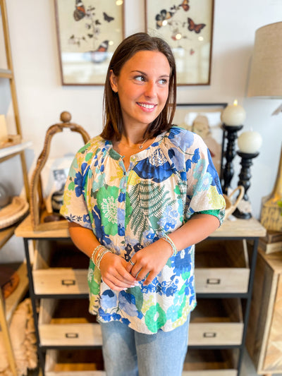 Umgee Blue Mix Tess Top