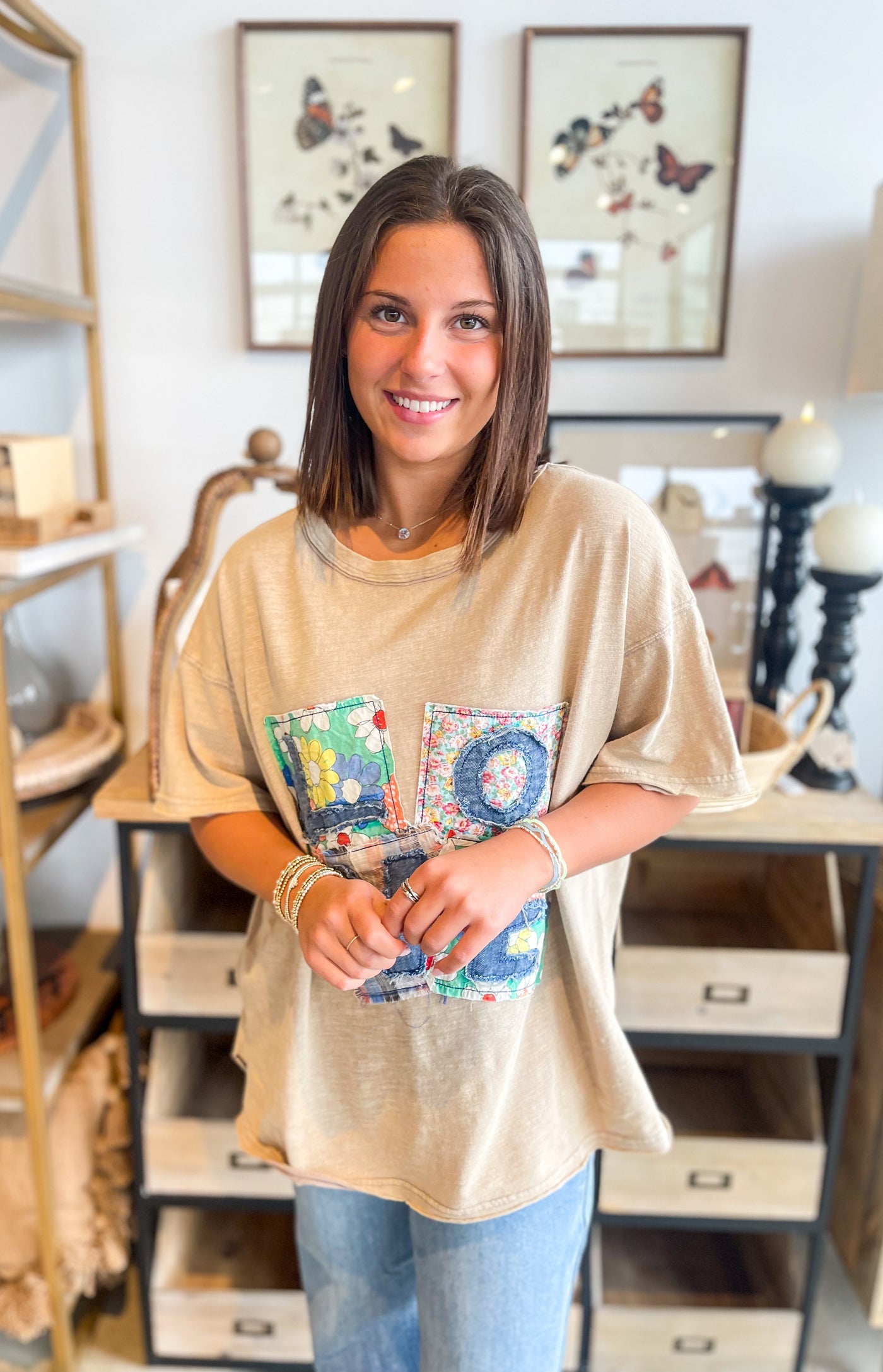 Easel Mushroom Love Patch Shirt