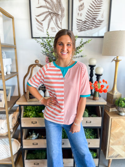 Peach Stripe Jackie Top