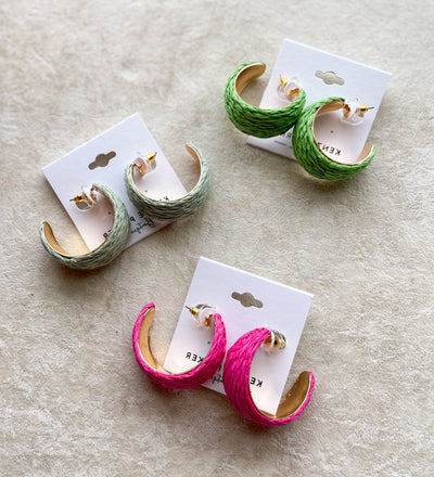 Gia 39mm Raffia Hoops