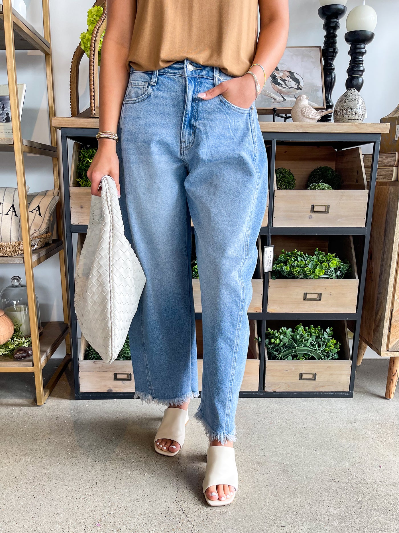 Cello Light Mid Waist Barrel Jean