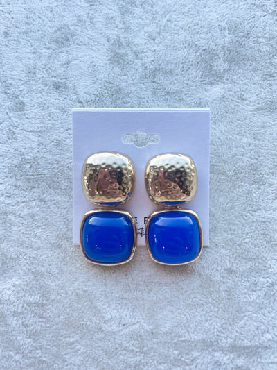 Kat Color Square & Metal Earrings