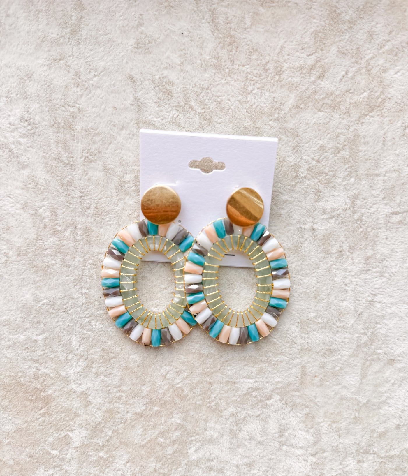 Zoe Glass Beads Oval Earrings