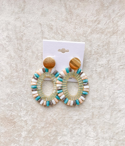 Zoe Glass Beads Oval Earrings