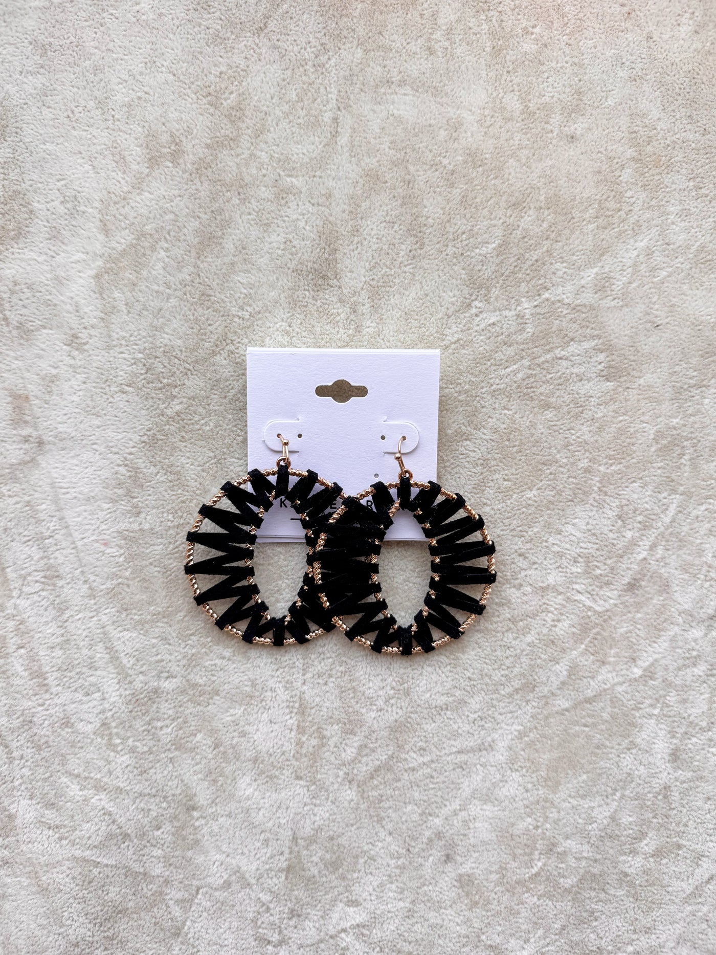 Wrapped Leather Open Round Earrings