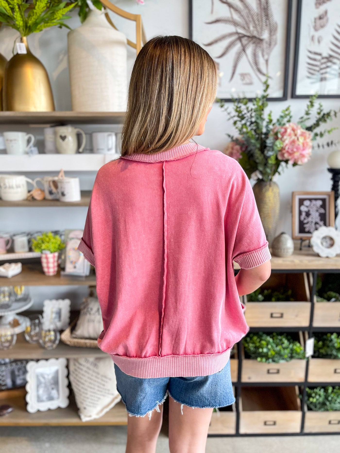 Easel Indian Pink Kathleen Top