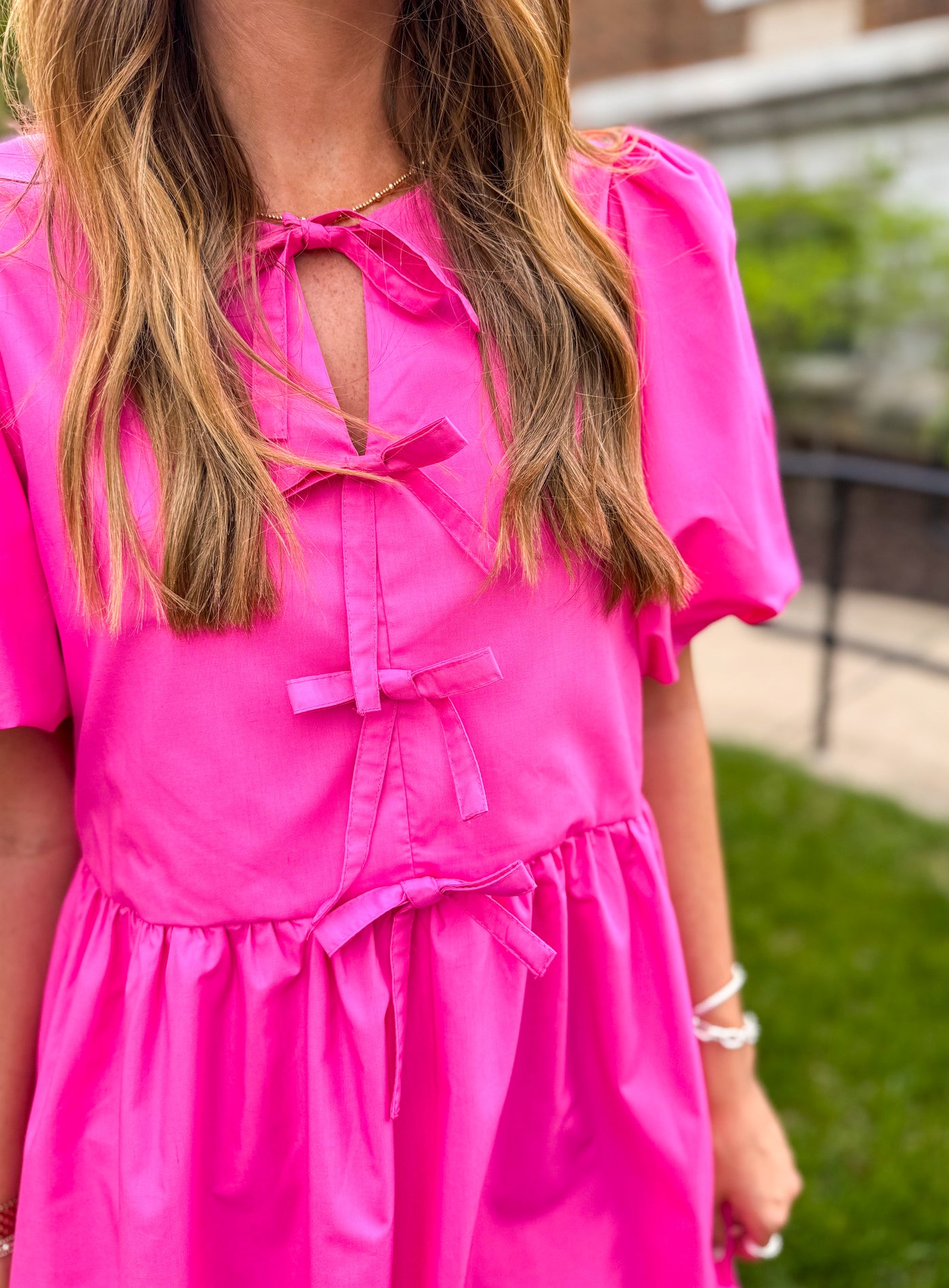 Zuri Entro Pink Bow Dress