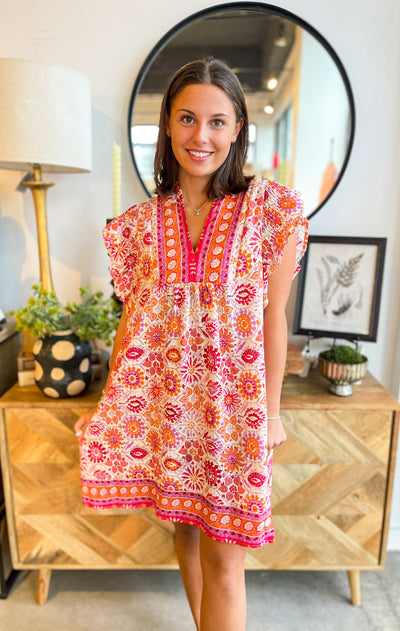 Umgee Pink Mix Miller Dress