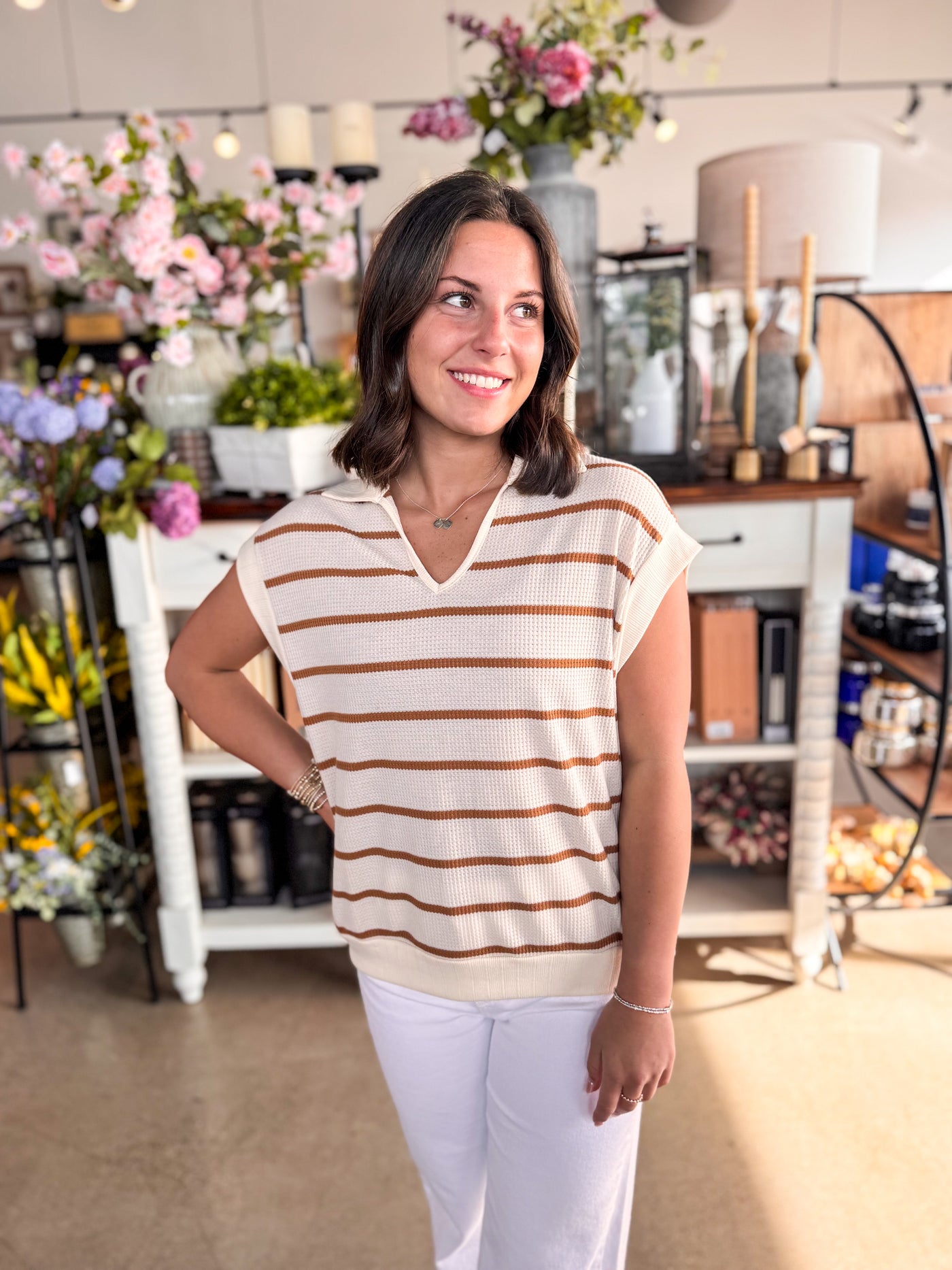 Mocha Stripe Ashley Top