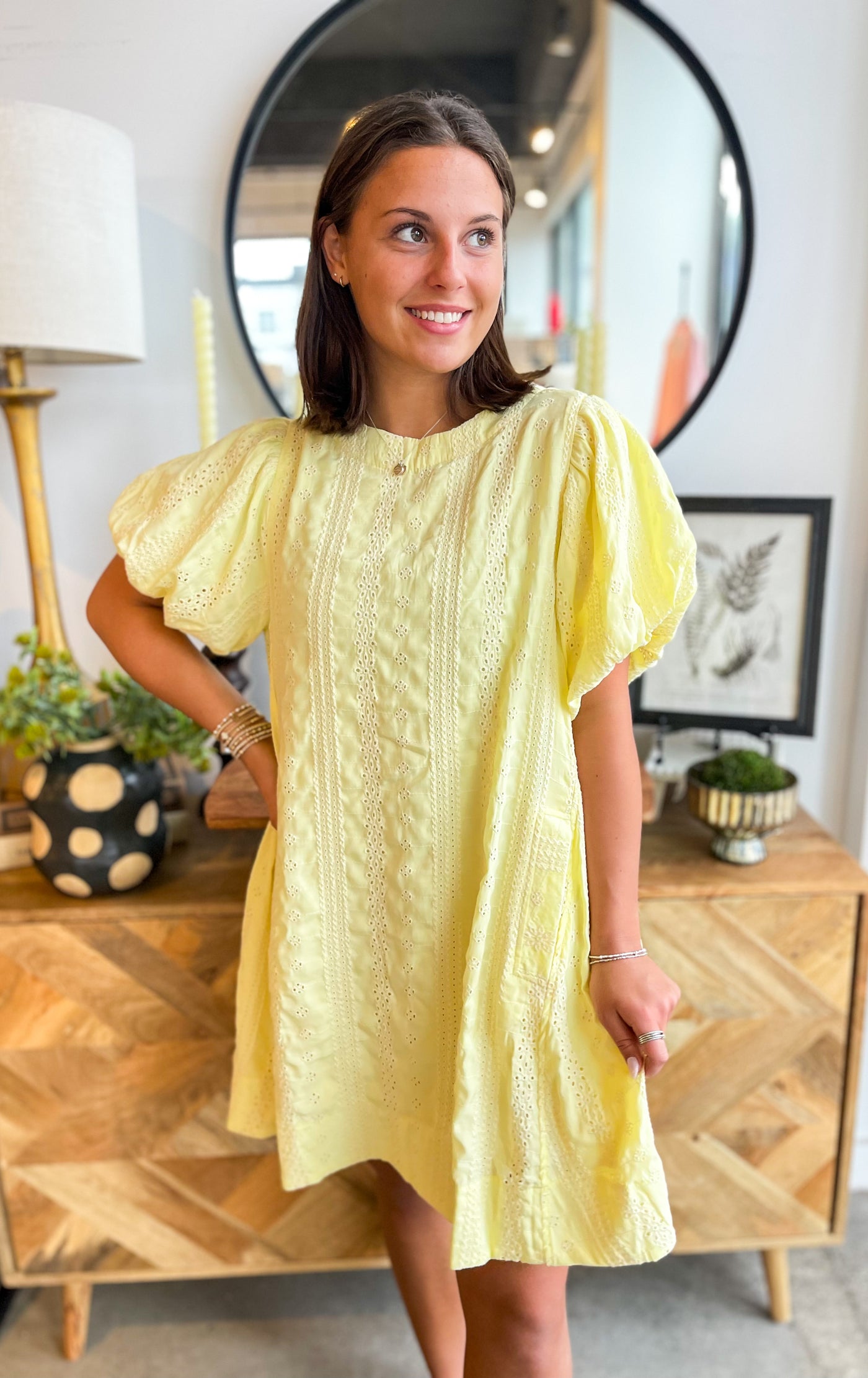 Umgee Iced Lemon Ivy Dress