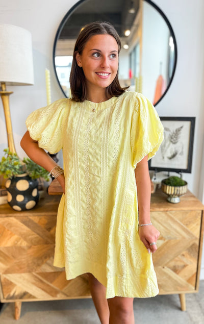 Umgee Iced Lemon Ivy Dress