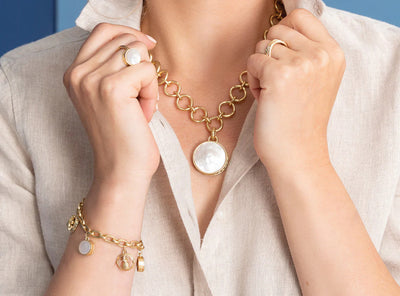 Spartina Naia Chunky Necklace 20” Pearlescent