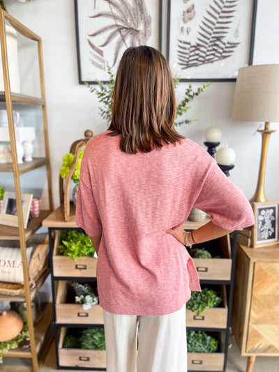 Be Cool Dusty Relaxed Fit Slub Sleeve Top