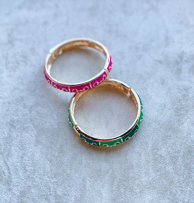 Percy Horsebit Sculpted Enamel Hinge Bangle