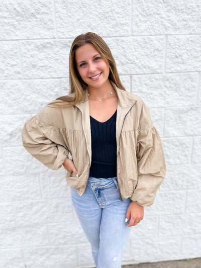 Coconut Milk Zip Up Jacket