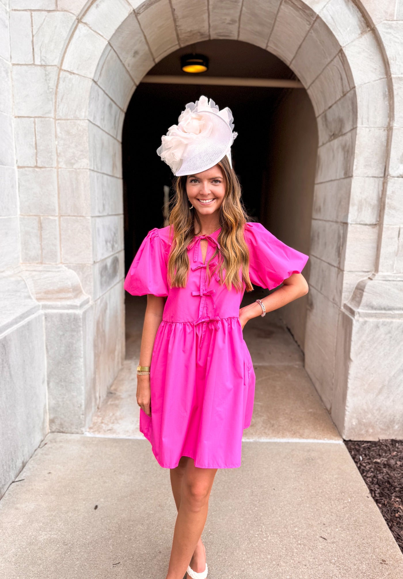 Zuri Entro Pink Bow Dress