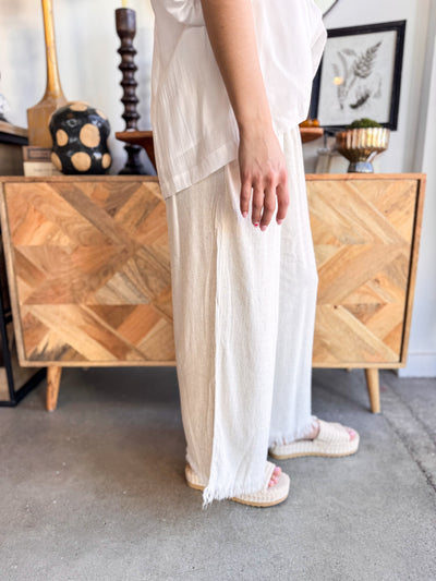 Umgee Oatmeal Wide Leg Pant