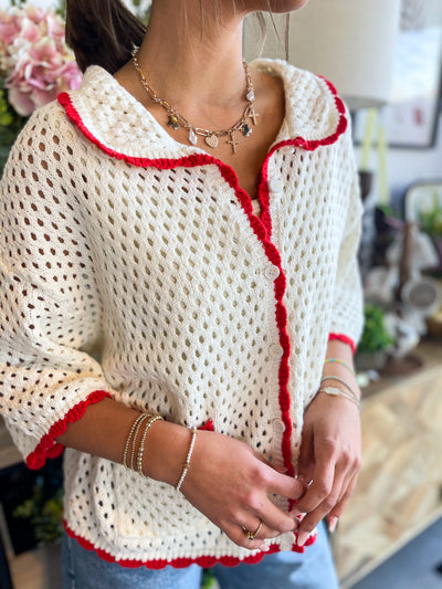 Ivory Red Whitley Top