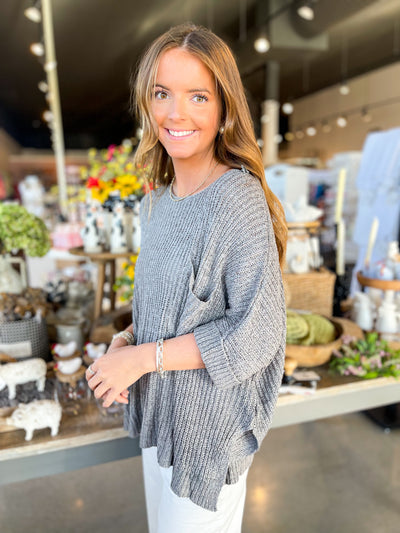 Haley Charcoal Knit Top
