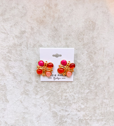 Harper Vintage Cross Stone Studs