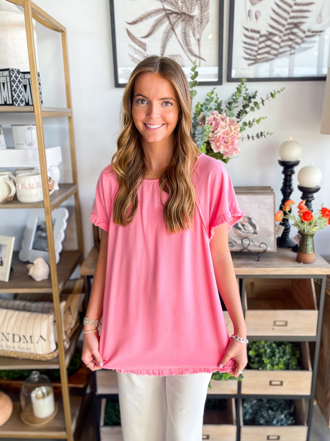 Cotton Candy Linen Kennedy Top