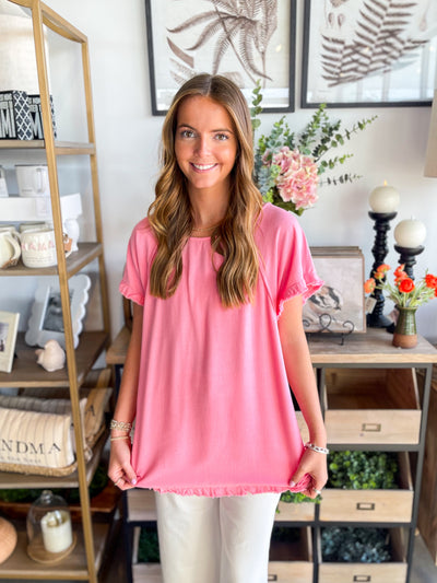 Cotton Candy Linen Kennedy Top