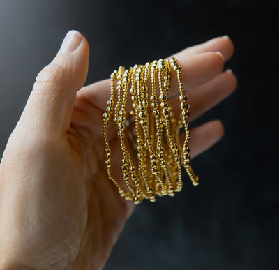 Gold Beaded Trio Bracelet