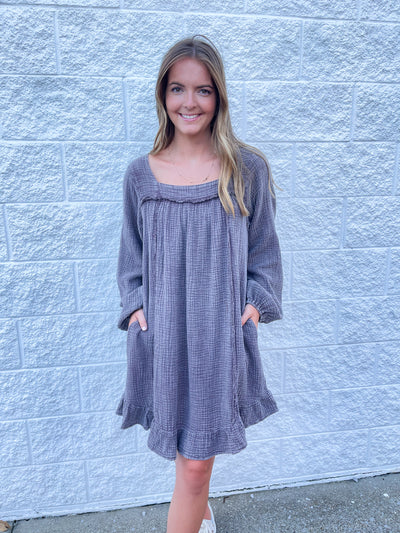 Easel Ash Cotton Gauze Dress