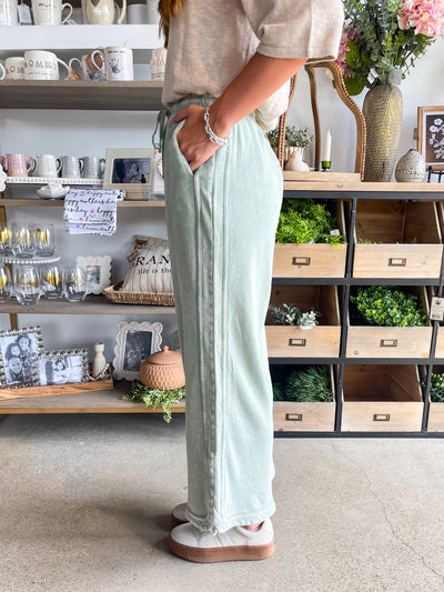 Vivien Easel Sage Mineral Wash Pant