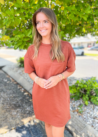 Quilted Camel Dress