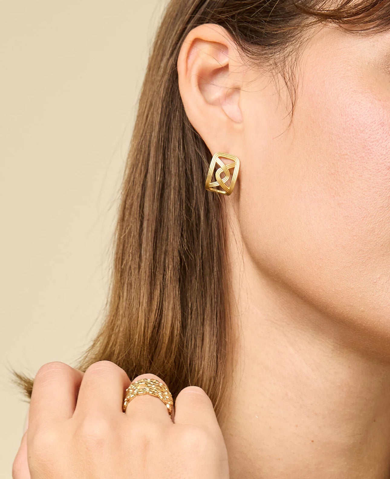 Spartina Trellis Earrings Gold