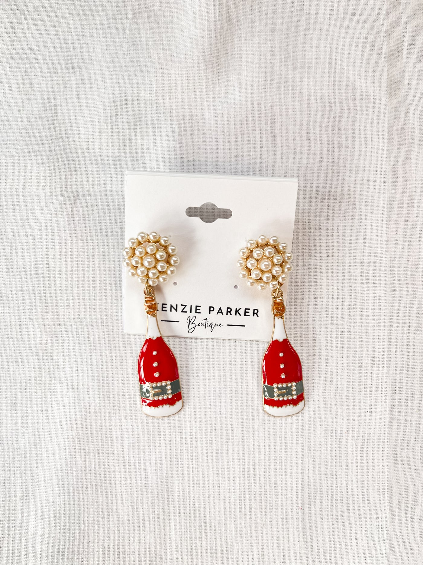 Santa Champagne Bottle Earrings