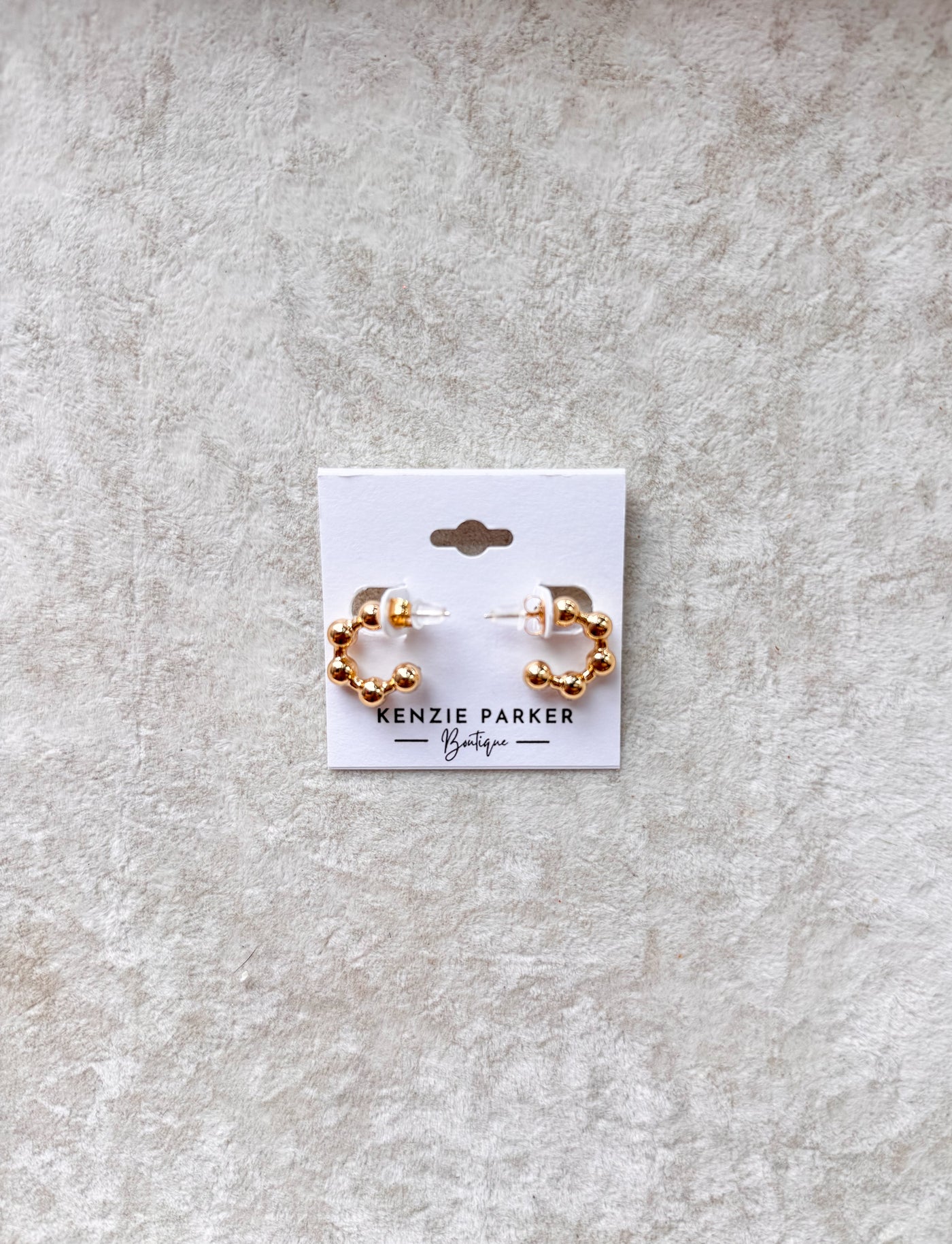 Gianna Metal Ball Textured Hoops