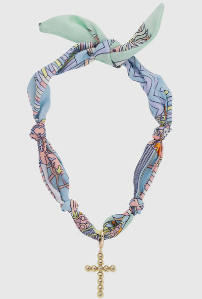 Canvas Style Scarf Necklace