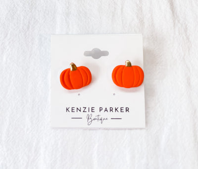 Clay Pumpkin Earrings